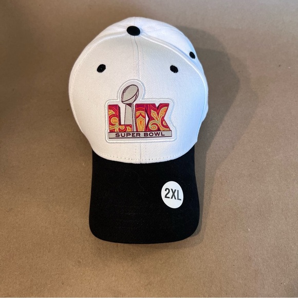 NWOT Super Bowl LIX White Black Caesars Sportsbook  Cap Hat 2XL 100% Cotton - Picture 1 of 8